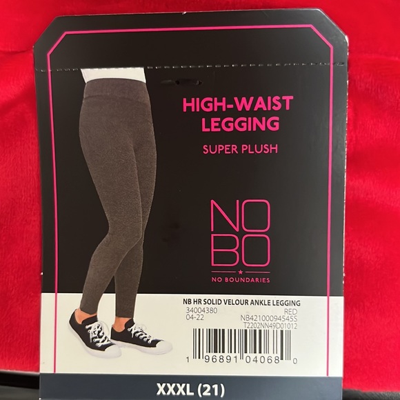 Red High-Waist Legging Super Plush Velour XXXL (21) NWT - Picture 2 of 6
